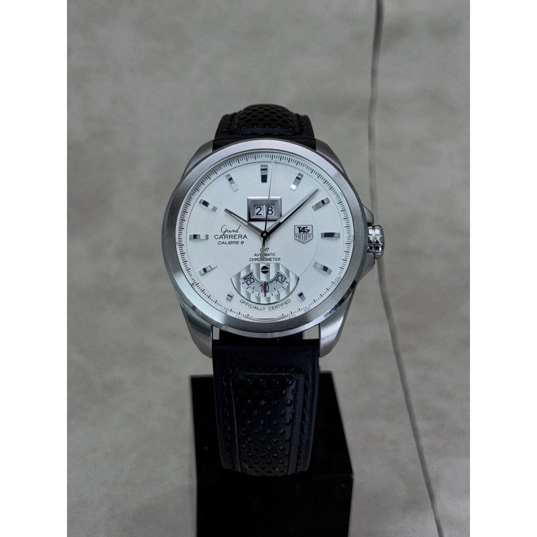 43mm • 2009 TAG Heuer Grand Carrera Calibre 8 GMT Chronometer White Dial